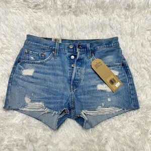 Classic Levi 501 Distressed Jean Shorts for Women